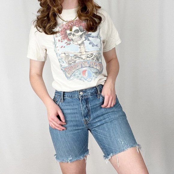 Vintage Levi's 501's High Waisted Button Fly Distressed Cut Off Jean Shorts - 29 - Picture 1 of 11